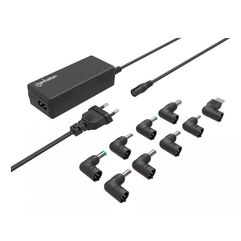 Manhattan Universal Notebook/Laptop EU Power Adapter, 65W, Automatic with 9 Plug Tips, Compatible with most laptops, Ideal as Replacement Power Supply, EU Mains Power Cable, Compatible for but not limited to:Acer,Asus,Dell,Fujitsu,HP,Lenovo,Samsung,Toshiba and more