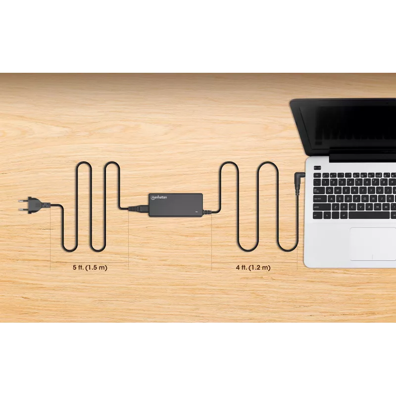 Manhattan Universal Notebook/Laptop EU Power Adapter, 65W, Automatic with 9 Plug Tips, Compatible with most laptops, Ideal as Replacement Power Supply, EU Mains Power Cable, Compatible for but not limited to:Acer,Asus,Dell,Fujitsu,HP,Lenovo,Samsung,Toshiba and more