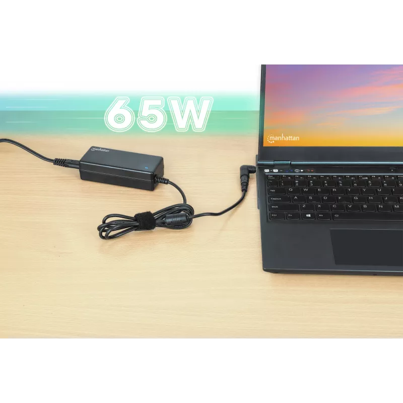 Manhattan Universal Notebook/Laptop EU Power Adapter, 65W, Automatic with 9 Plug Tips, Compatible with most laptops, Ideal as Replacement Power Supply, EU Mains Power Cable, Compatible for but not limited to:Acer,Asus,Dell,Fujitsu,HP,Lenovo,Samsung,Toshiba and more