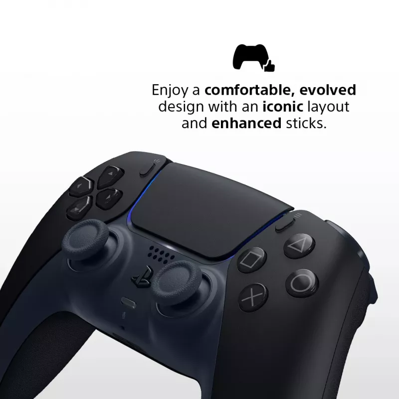 Gamepad Sony DualSense v3 Black — Bluetooth/USB, PS5, built-in battery, USB-C, wired & wireless