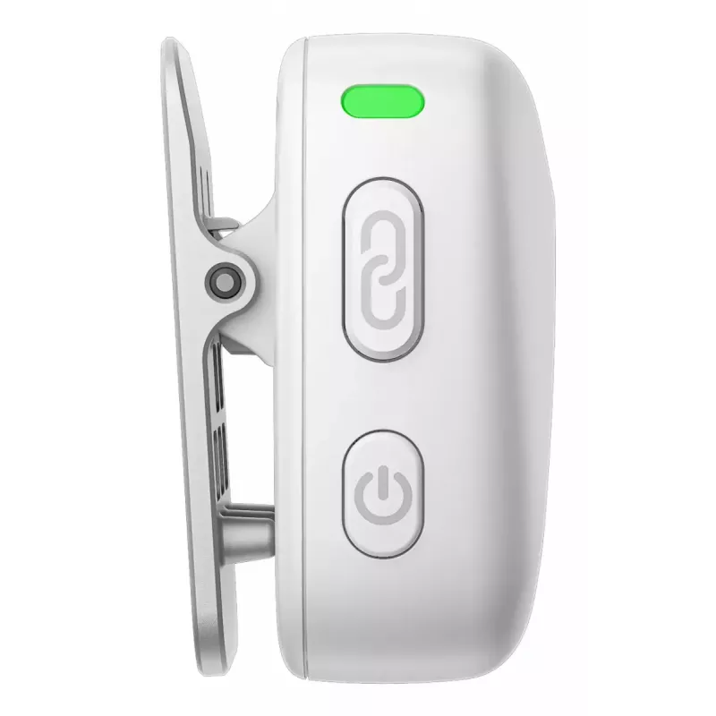 Wireless bodypack microphone transmitter DJI CP.RN.00000430.01 — 100–20000 Hz, 3.87 V battery, up to 11.5 h, white, 26.1×26.6×16 mm