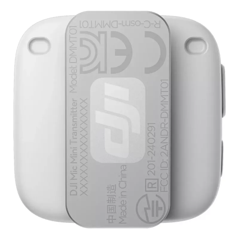 Wireless bodypack microphone transmitter DJI CP.RN.00000430.01 — 100–20000 Hz, 3.87 V battery, up to 11.5 h, white, 26.1×26.6×16 mm
