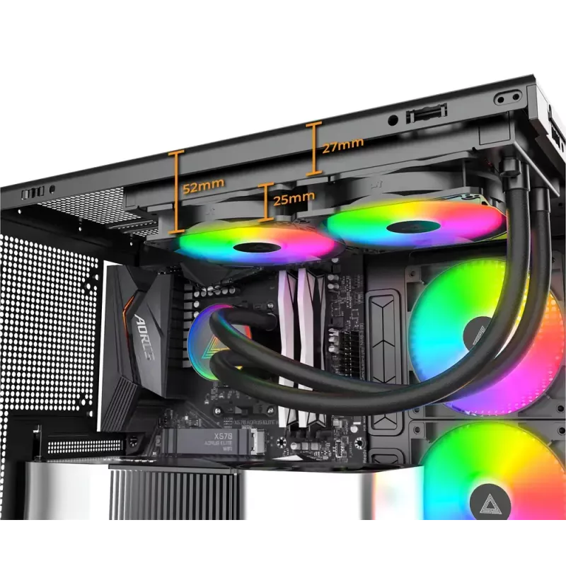 Montech LightFlow ARGB 360 Processor All-in-one liquid cooler 12 cm Black 1 pc(s)