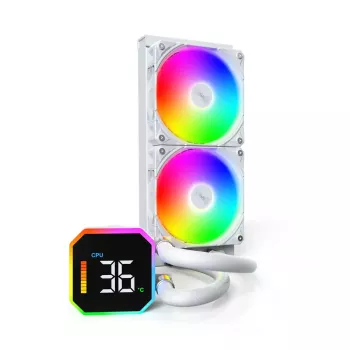 Montech HyperFlow Digital 240 Processor All-in-one liquid cooler 12 cm White 1 pc(s)