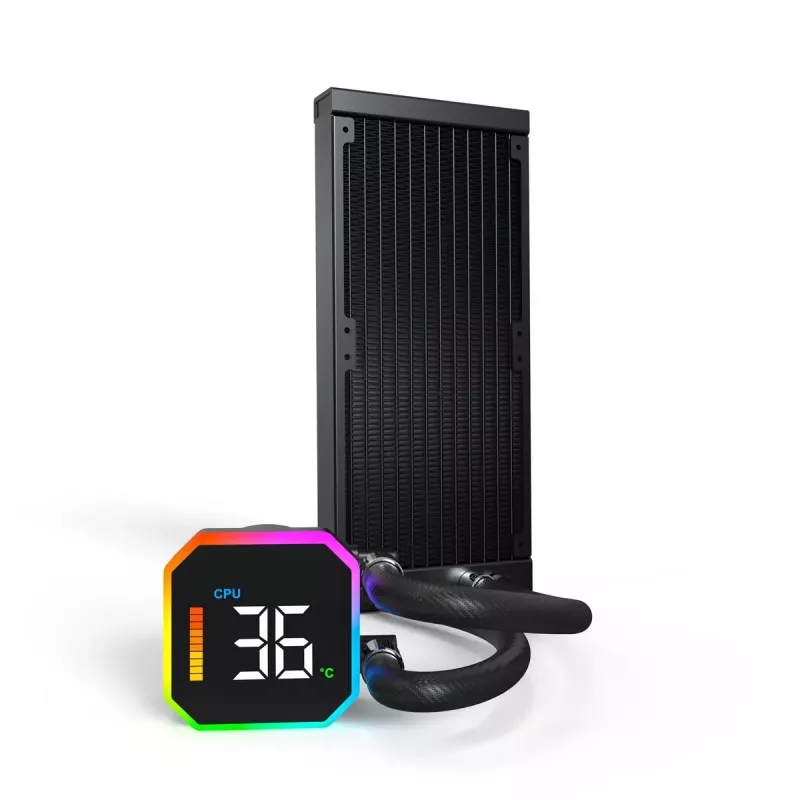 Montech HyperFlow Digital 240 Processor All-in-one liquid cooler 12 cm Black 1 pc(s)