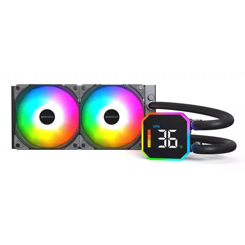 Montech HyperFlow Digital 240 Processor All-in-one liquid cooler 12 cm Black 1 pc(s)