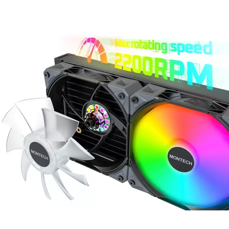 Montech HyperFlow Digital 240 Processor All-in-one liquid cooler 12 cm Black 1 pc(s)