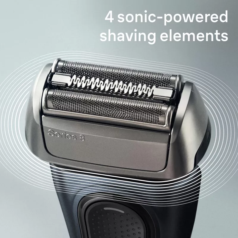 Braun Series 8 8513s Wet & Dry shaver with charging stand and travel case, fjord grey
