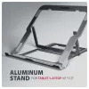 Axagon STND-LAG Aluminum stand for laptops size 10 inch–17.3 inch. Eight adjustable height and angle. Grey version.