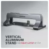 Axagon STND-VG Aluminum stand for vertical insertion of laptops 10 inch–17.3 inch. Adjustable slot width 9.5–25.5 mm. Grey version.