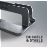 Axagon STND-VG Aluminum stand for vertical insertion of laptops 10 inch–17.3 inch. Adjustable slot width 9.5–25.5 mm. Grey version.