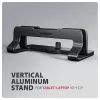 Axagon STND-VB Aluminum stand for vertical insertion of laptops sized 10 inch–17.3 inch. Adjustable slot width 9.5–25.5 mm. Black version.