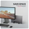 Axagon STND-VB Aluminum stand for vertical insertion of laptops sized 10 inch–17.3 inch. Adjustable slot width 9.5–25.5 mm. Black version.