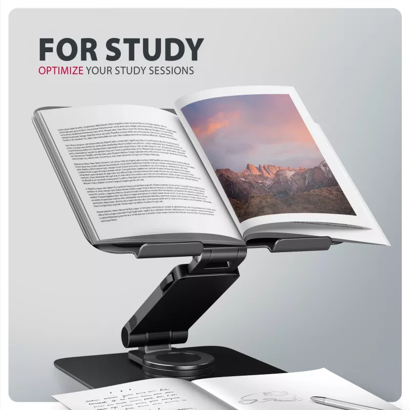Laptop stand AXAGON STND-LRB — aluminium, 360° rotation, for 10 inch–17.3 inch, adjustable height up to 26 cm, tilt 0–180°, black