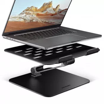 Laptop & tablet stand AXAGON STND-LQB for 10 inch–17.3 inch, aluminium, black, adjustable height 0–20.5 cm and tilt 0–180°