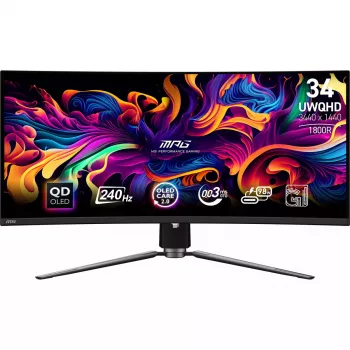 MSI MPG 341CQPX QD-OLED computer monitor 86.4 cm (34 inch) 3440 x 1440 pixels UltraWide Quad HD Black