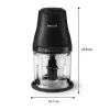 Electric food chopper Philips HR1501/00 1 L 450 W Black 5000 RPM plastic bowl stainless steel blade 220-240V 50-60Hz