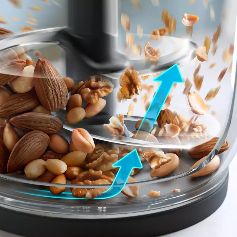 Electric food chopper Philips HR1501/00 1 L 450 W Black 5000 RPM plastic bowl stainless steel blade 220-240V 50-60Hz