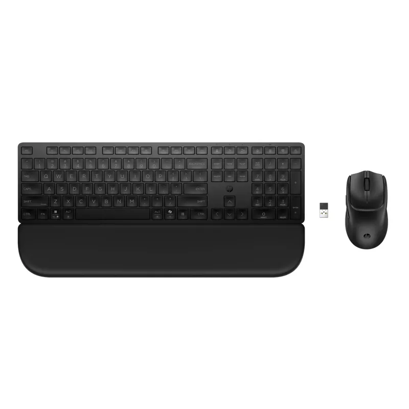 Keyboard and mouse combo HP Multi-device USB/Bluetooth PR585C with wrist rest, black, mouse included