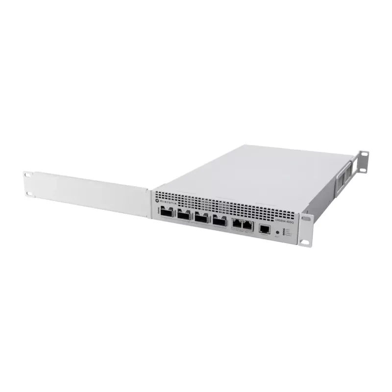 Network switch MikroTik CRS804-4DDQ-HRM — 10G Ethernet RJ-45 2 ports, console RJ-45, grey