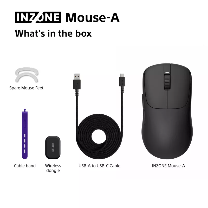 Wireless gaming mouse Sony INZONE Right-hand RF Optical 30000 DPI, 70G acceleration, wheel scroll