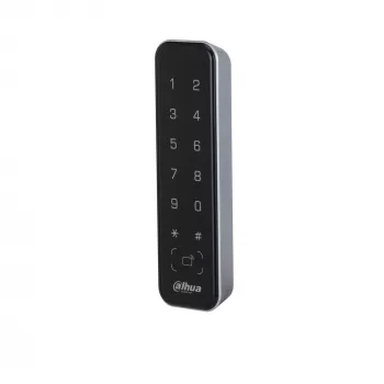 Access control reader DAHUA ASR2201A-D, black — 12 V DC, 1.7 W typical, 135×40×15 mm