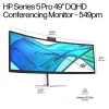 HP Series 5 Pro 49 inch DQHD Conferencing Monitor - 549pm, 124.5 cm (49 inch), 5120 x 1440 pixels, Dual QHD, LCD, 5 ms, Black