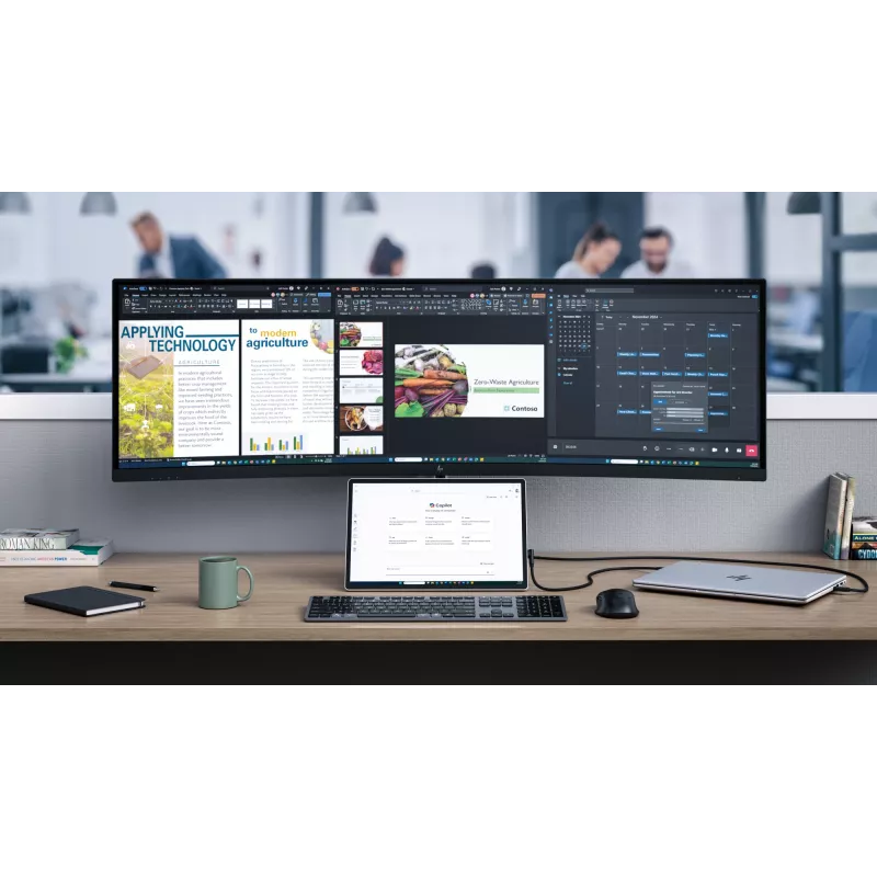HP Series 5 Pro 49 inch DQHD Conferencing Monitor - 549pm, 124.5 cm (49 inch), 5120 x 1440 pixels, Dual QHD, LCD, 5 ms, Black