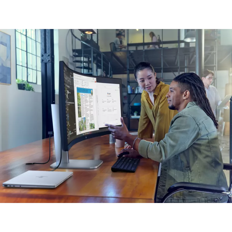 HP Series 5 Pro 49 inch DQHD Conferencing Monitor - 549pm, 124.5 cm (49 inch), 5120 x 1440 pixels, Dual QHD, LCD, 5 ms, Black