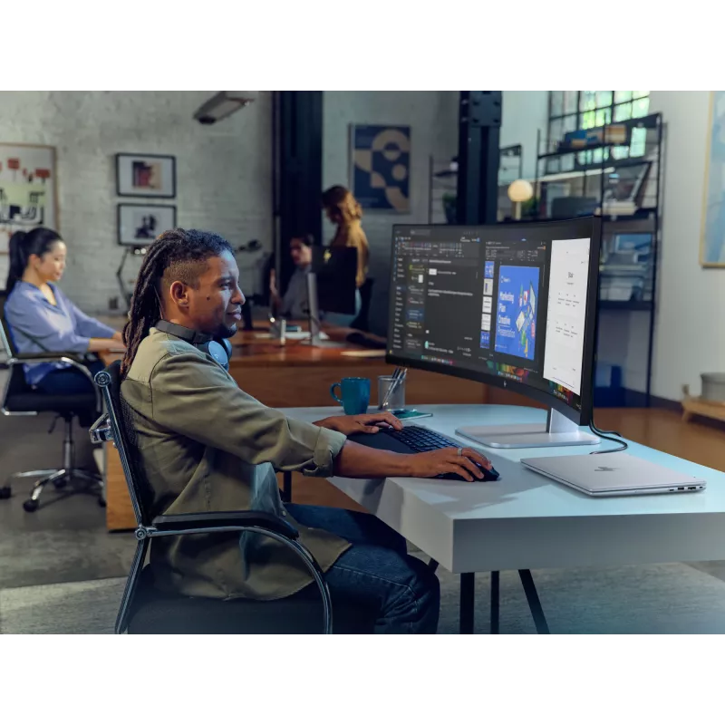 HP Series 5 Pro 49 inch DQHD Conferencing Monitor - 549pm, 124.5 cm (49 inch), 5120 x 1440 pixels, Dual QHD, LCD, 5 ms, Black