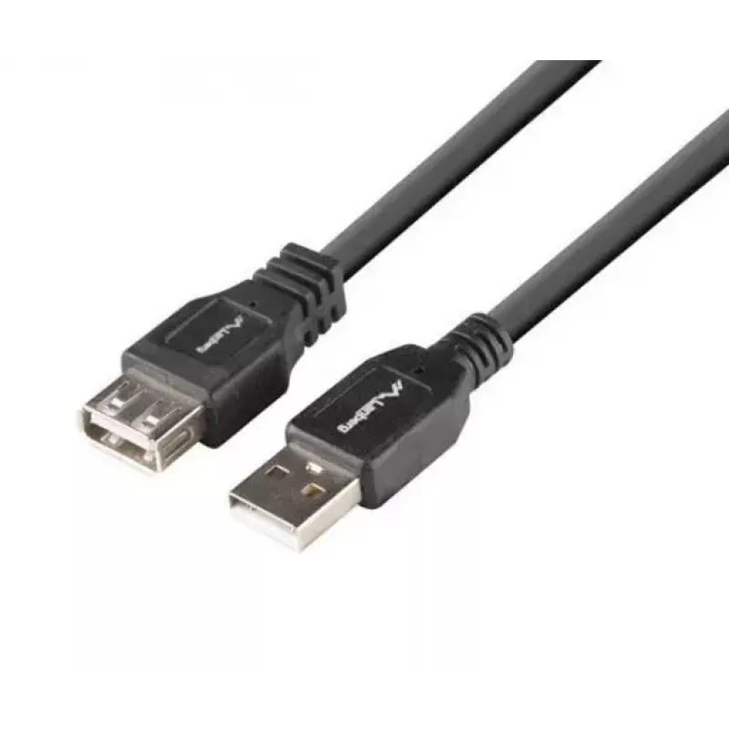 LANBERG USB-A to USB-A Cable 2.0, Male to Female, 1.8 m, black