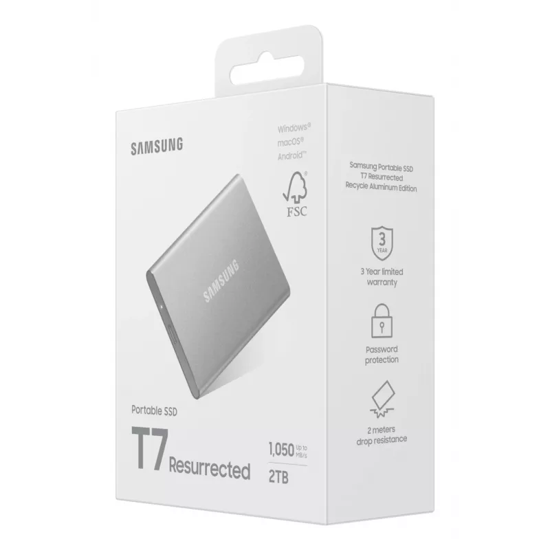Samsung MU-PD2T0G/WW external solid state drive 2 TB USB Type-C 3.2 Gen 2 (3.1 Gen 2) Silver