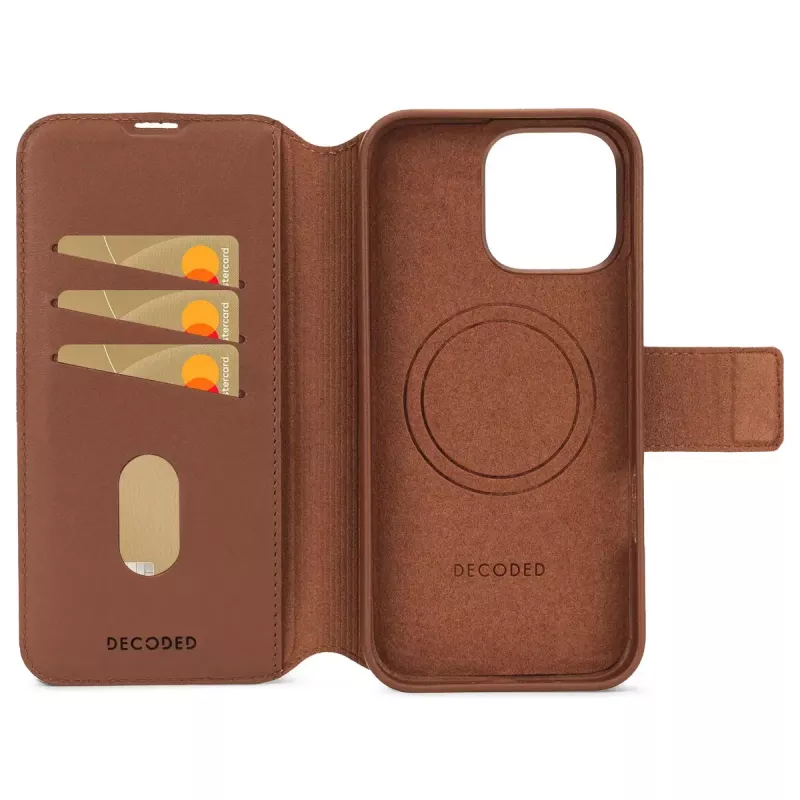 Wallet case Decoded iPhone 16 Pro Max Brown 3 card pockets