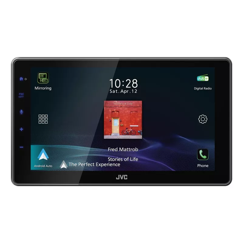 2-DIN JVC KW-M795DBW car multimedia receiver, 9 inch capacitive touchscreen, 200W, Wi‑Fi dual-band, Bluetooth, DAB+/FM/AM
