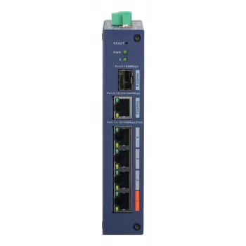 Managed Hardened Switch DAHUA CHS4106-4ET-60 — 6‑port, 4x PoE 10/100, L2, 4.8 Gbit/s, 8000 MAC