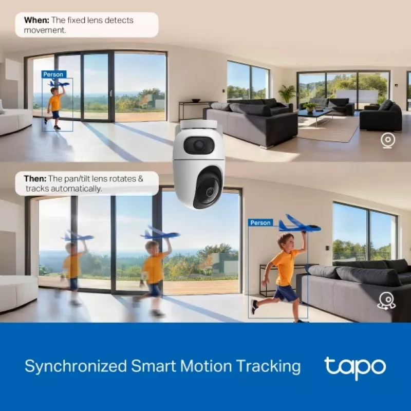 IP security camera TP-Link Tapo C245D 2304×1296, 3.1 mm lens, 104.3° hor., ceiling/wall mount, wireless, indoor, white