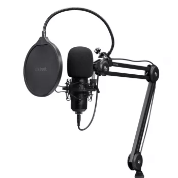 Podcast microphone TRUST GXT 270 Emita II+ — Condenser USB, wired, metal housing, black, 2.5 m cable