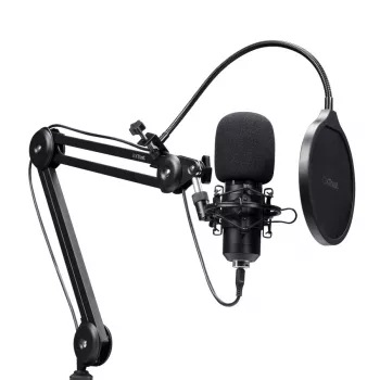 Podcast microphone TRUST GXT 270 Emita II+ — Condenser USB, wired, metal housing, black, 2.5 m cable