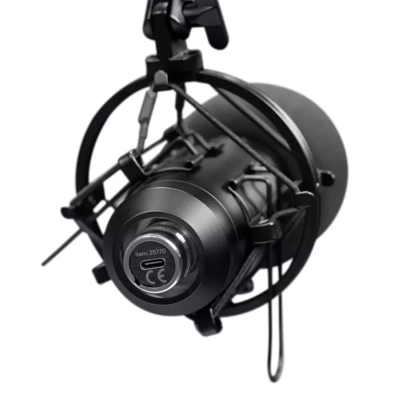 Podcast microphone TRUST GXT 270 Emita II+ — Condenser USB, wired, metal housing, black, 2.5 m cable