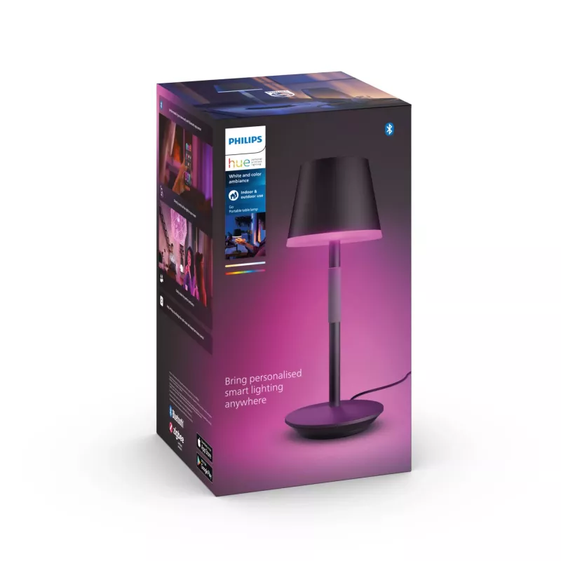 Smart table lamp Philips Hue Go portable lamp Bluetooth Zigbee Black