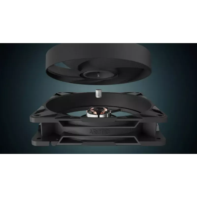 140 mm fan Arctic Freezer P14 Pro Reverse — 166.5 m³/h, 5.1 mmH₂O, Fluid Dynamic Bearing, A‑RGB, PWM, black, with cable splitter