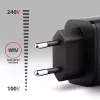 Wall charger AXAGON ACU-PQ67D, 67W, USB-C PD3.0 + USB-A QC4+, 2 outputs, LCD display, 100–240V