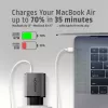 Wall charger AXAGON ACU-PQ67D, 67W, USB-C PD3.0 + USB-A QC4+, 2 outputs, LCD display, 100–240V