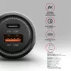 Car charger AXAGON PWC-PQ48, 48W, USB-C (PD3.0) + USB-A (QC4+), input 12–24V, black
