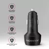Car charger AXAGON PWC-PQ48, 48W, USB-C (PD3.0) + USB-A (QC4+), input 12–24V, black
