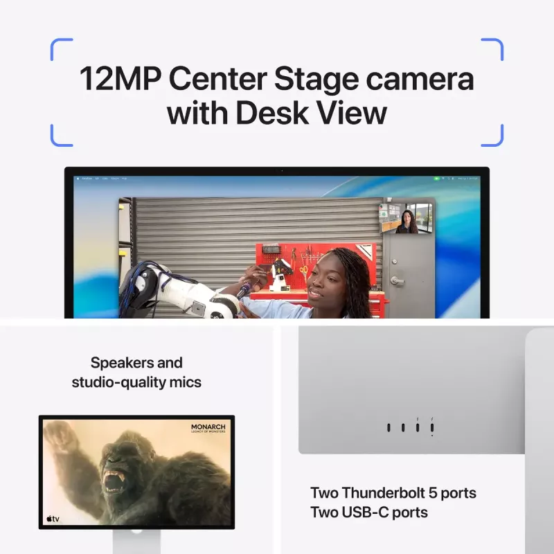 Monitor Apple Studio Display 27 inch 5K (5120×2880) LED, Standard glass, VESA mount, Silver