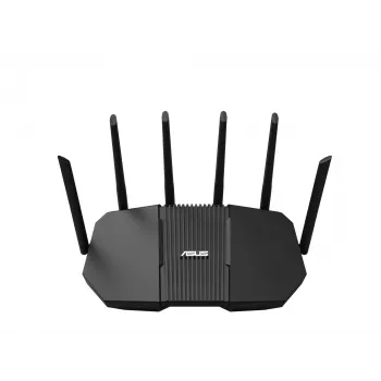 Tabletop router ASUS RT-BE90U BE9400 AiMesh — Tri-band Wi‑Fi 7 (2.4/5/6 GHz), 9400 Mbps, 2.5 Gigabit Ethernet, 4× RJ‑45 LAN, USB, Black