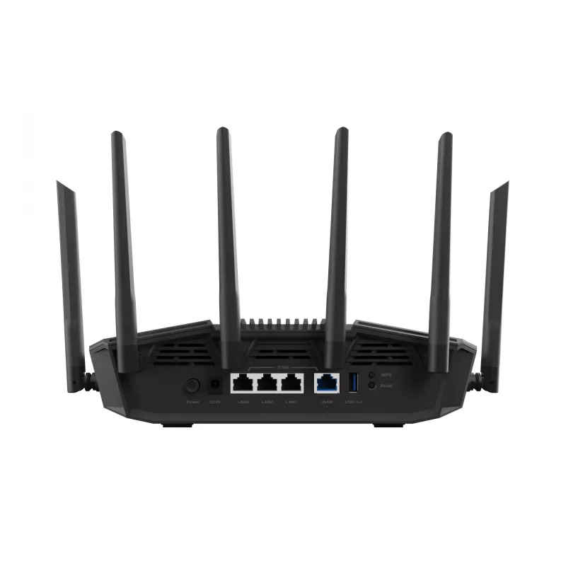 Tabletop router ASUS RT-BE90U BE9400 AiMesh — Tri-band Wi‑Fi 7 (2.4/5/6 GHz), 9400 Mbps, 2.5 Gigabit Ethernet, 4× RJ‑45 LAN, USB, Black