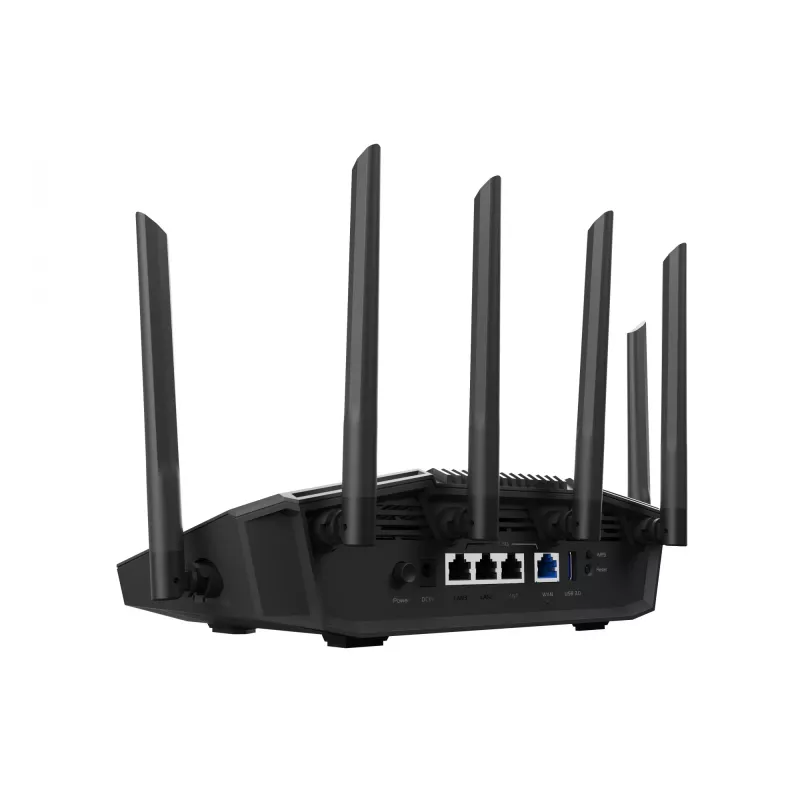 Tabletop router ASUS RT-BE90U BE9400 AiMesh — Tri-band Wi‑Fi 7 (2.4/5/6 GHz), 9400 Mbps, 2.5 Gigabit Ethernet, 4× RJ‑45 LAN, USB, Black