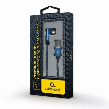 USB 2.0 data cable Gembird CC-USB2J-AMLML-1M-BL — USB A to Micro-USB B/Lightning, 1 m, Blue/Black
